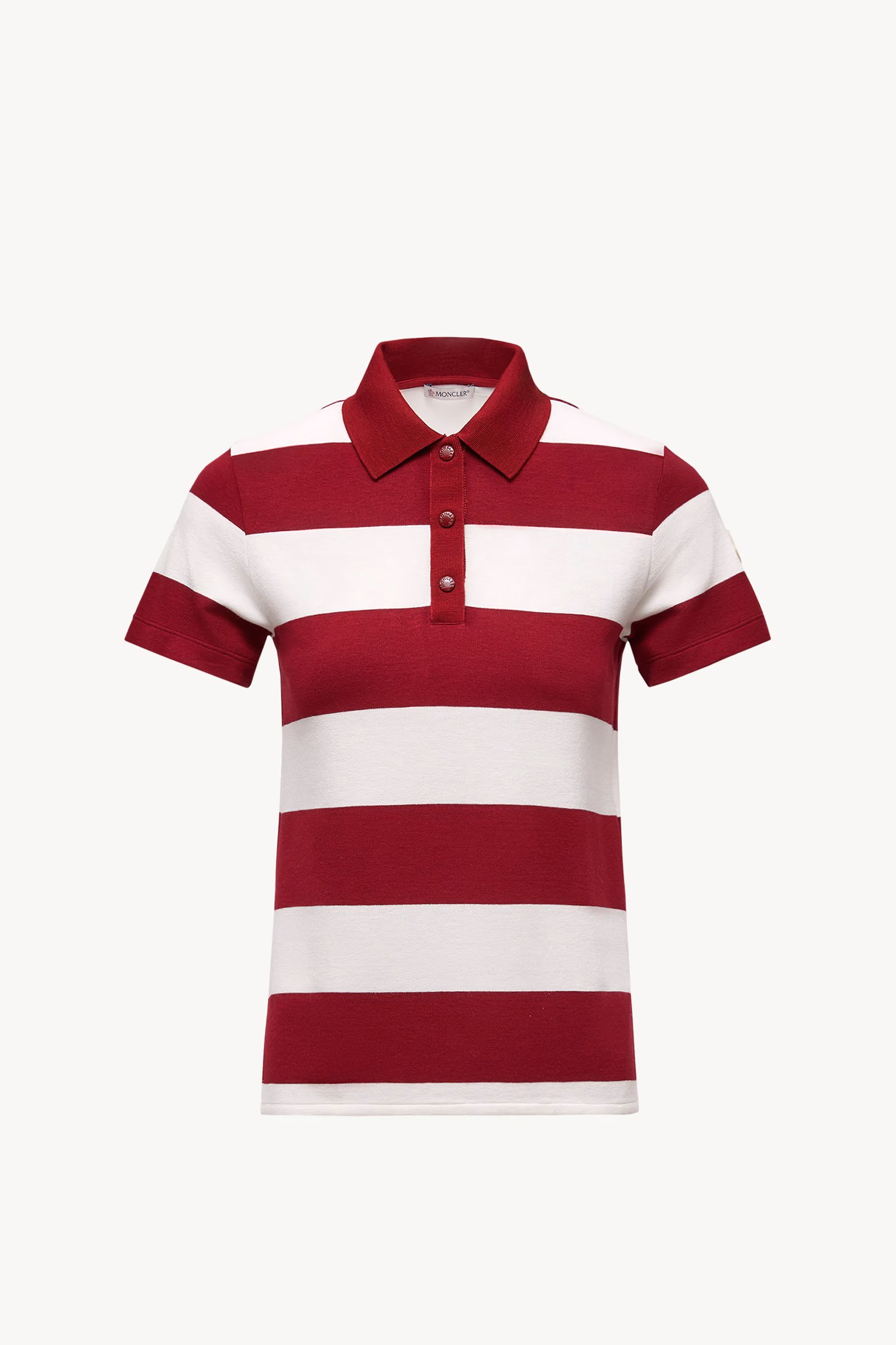 Striped Polo Shirt Women White & Blue Moncler 2
